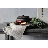 Houten ronde pot met deksel Woodie 20x11cm