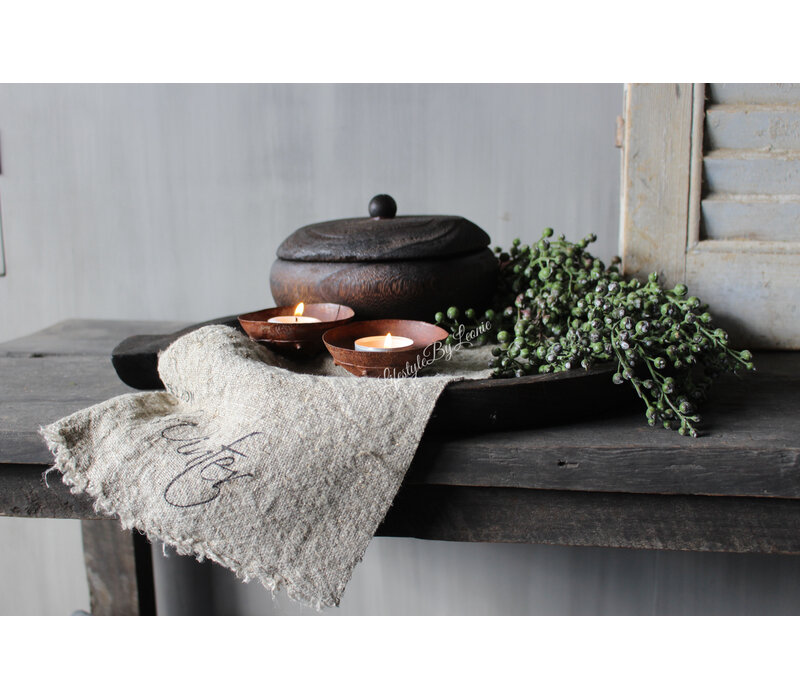 Houten ronde pot met deksel Woodie 20 x 11 cm