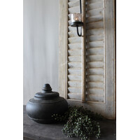 Stenen pot met deksel Uniq black 20 x 18 cm