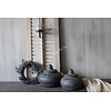 Stenen pot met deksel Uniq black 20x18cm