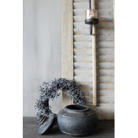 Stenen pot met deksel Uniq black 25x24cm