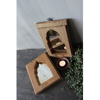 Houten spiegeltje Marrakesh 23 cm