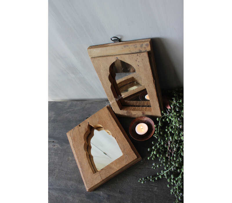 Houten spiegeltje Marrakesh 23 cm