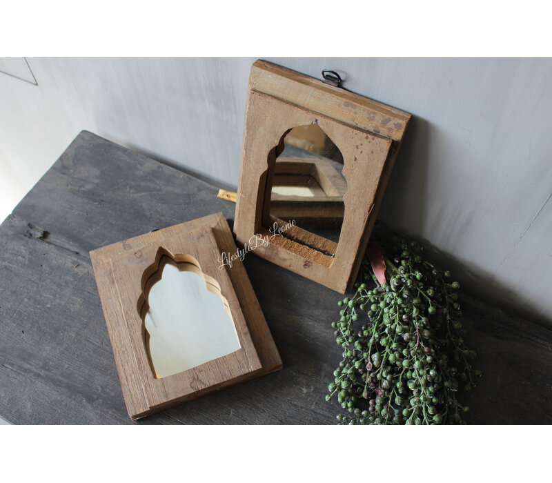 Houten spiegeltje Marrakesh 23 cm