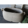 Brynxz Brynxz ovale pot met oren Taupe 36x16x24cm
