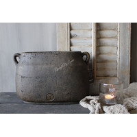 Brynxz ovale pot met oren Brown 36x16x24cm