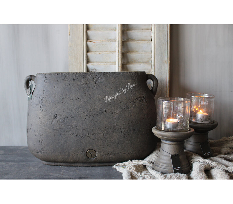 Brynxz ovale pot met oren Brown 46 x 17 x 31 cm