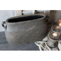 Brynxz ovale pot met oren Brown 46x17x31cm