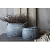 Brynxz Brynxz ovale stenen pot met oren Ancient clay 37x23x24cm
