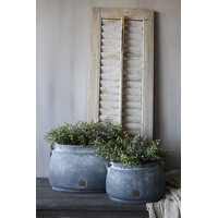 Brynxz ovale stenen pot met oren Ancient clay 37x23x24cm