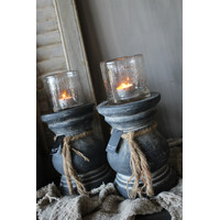 Brynxz dikke baluster kandelaar met touw Ancient clay 22x15cm