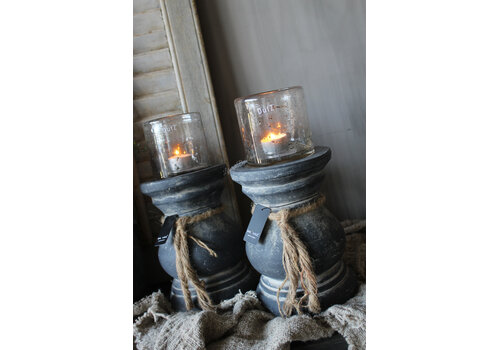 Brynxz Brynxz dikke baluster kandelaar met touw Ancient clay 22 x 15 cm
