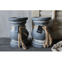 Brynxz dikke baluster kandelaar met touw Ancient clay 22x15cm