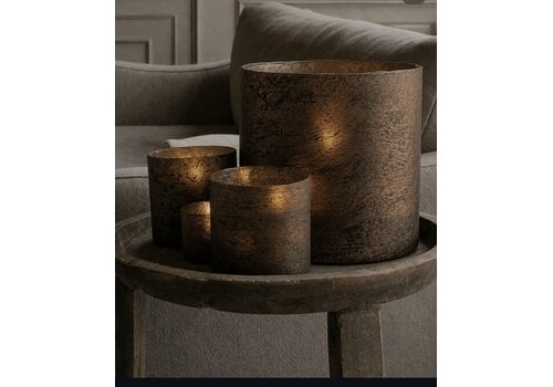 LUKSA LUKSA glazen windlicht Copper 7x7cm