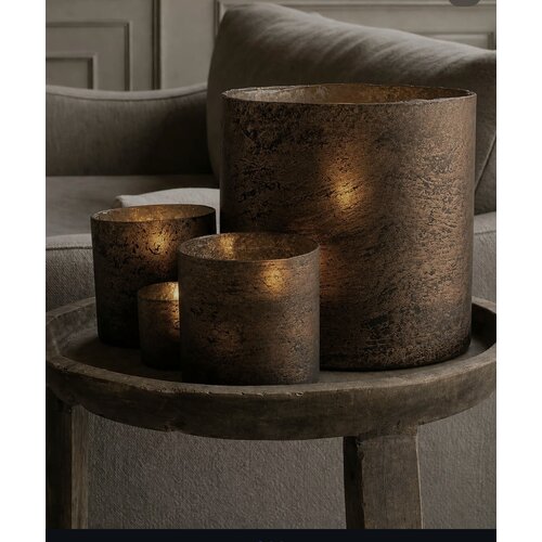 LUKSA glazen windlicht Copper 7 x 7 cm 