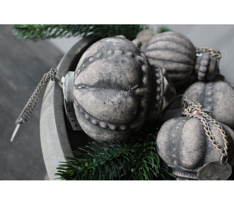 LUKSA decobal velvet taupe Ball 11x8,5cm