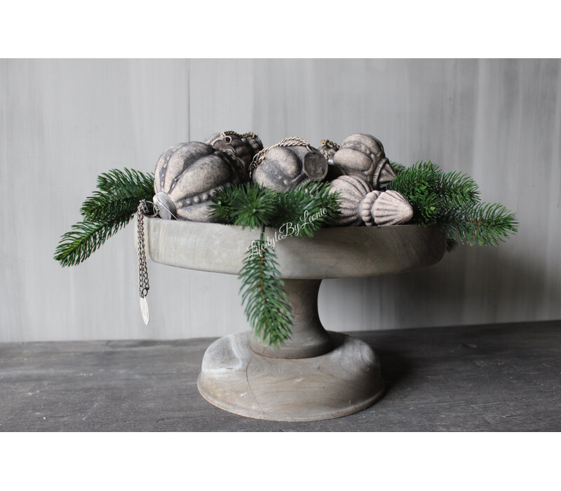 LUKSA decobal velvet taupe Pine 14x6cm