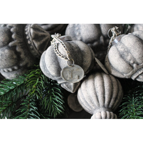 LUKSA decobal velvet taupe Ball 7,5 x 8,5 cm 
