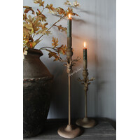 Metalen roestige dinerkaars kandelaar Hert 36cm