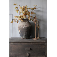 Metalen roestige dinerkaars kandelaar Hert 36cm