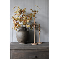 Metalen roestige dinerkaars kandelaar Hert 36cm