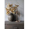 Metalen roestige dinerkaars kandelaar Hert 46cm
