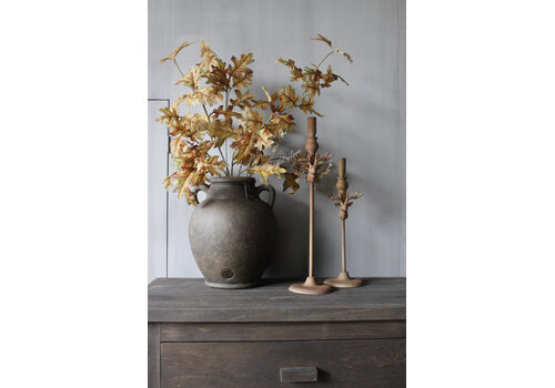 Metalen roestige dinerkaars kandelaar Hert 46 cm