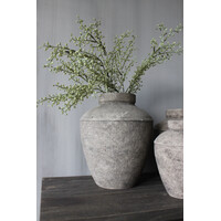 Sobere stenen kruik taupe / black 31x25cm