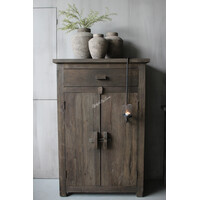 Sobere stenen kruik taupe / black 31x25cm