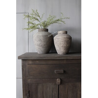 Sobere stenen kruik taupe / black 31x25cm