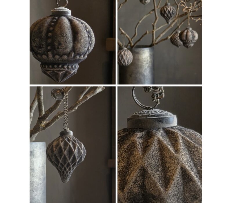 LUKSA decobal velvet taupe Ball 11 x 8,5 cm