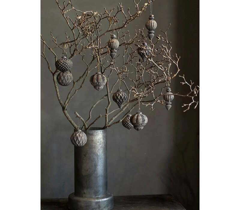 LUKSA decobal velvet taupe Ball 11 x 8,5 cm