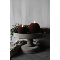 Ronde bol led kaars velvet Brown 12cm