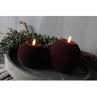 Ronde bol led kaars velvet Brown 10cm