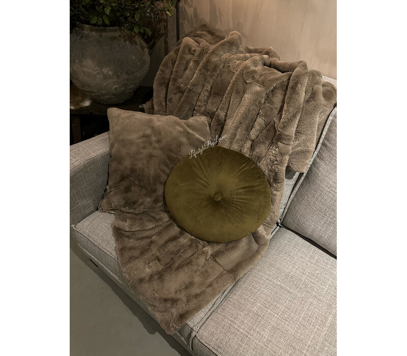 Bontkussen faux fur Cosy blanca grey 45 x 45 cm