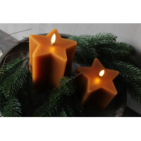 Ster led kaars Amber 12x10cm