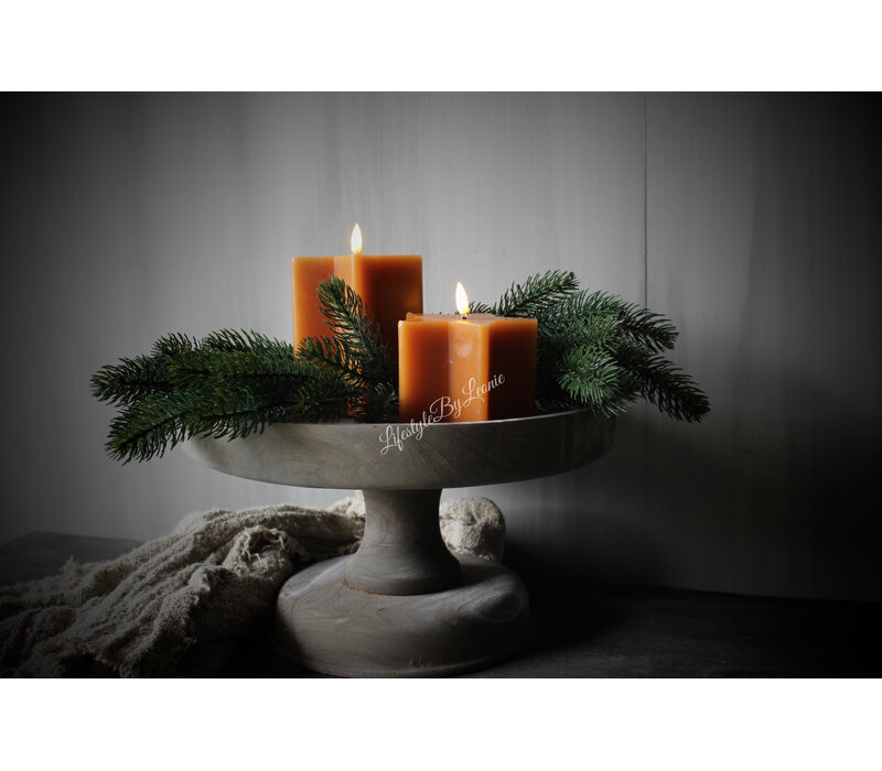 Ster led kaars Amber 8x10cm