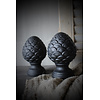 Stenen dennenappel ornament Celine zwart 18 cm