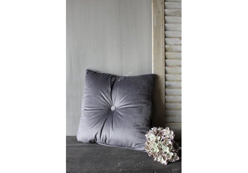 Vierkant kussen velvet grijs 45 x 45 cm