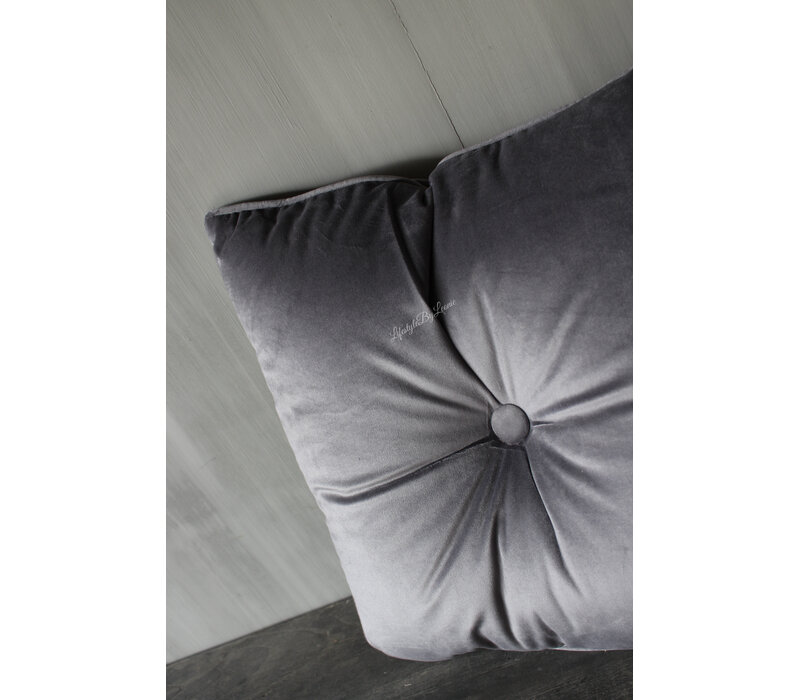 Vierkant kussen velvet grijs 45 x 45 cm