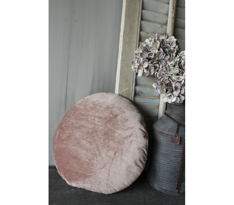 Rond kussen Crystal Velvet taupe 38 cm