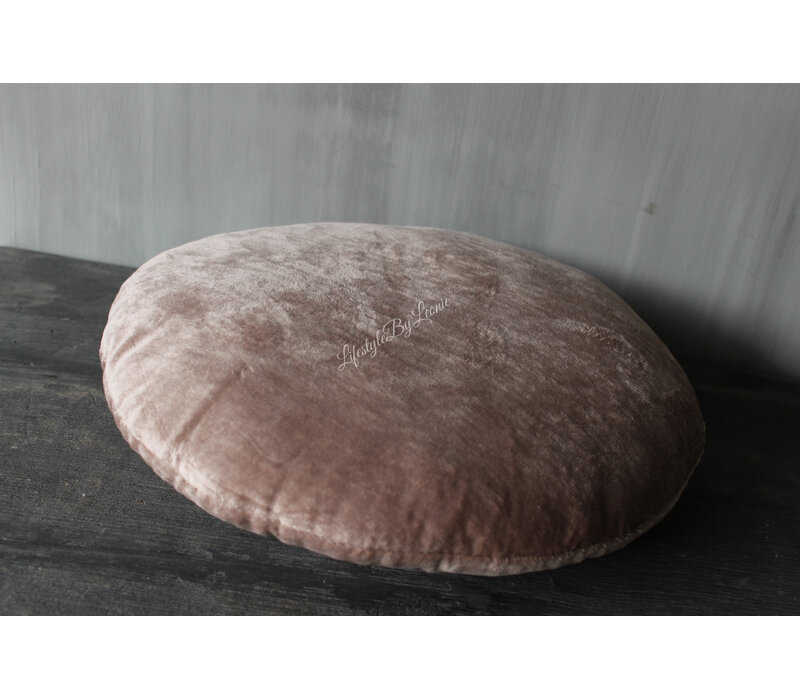 Rond kussen Crystal Velvet taupe 38 cm