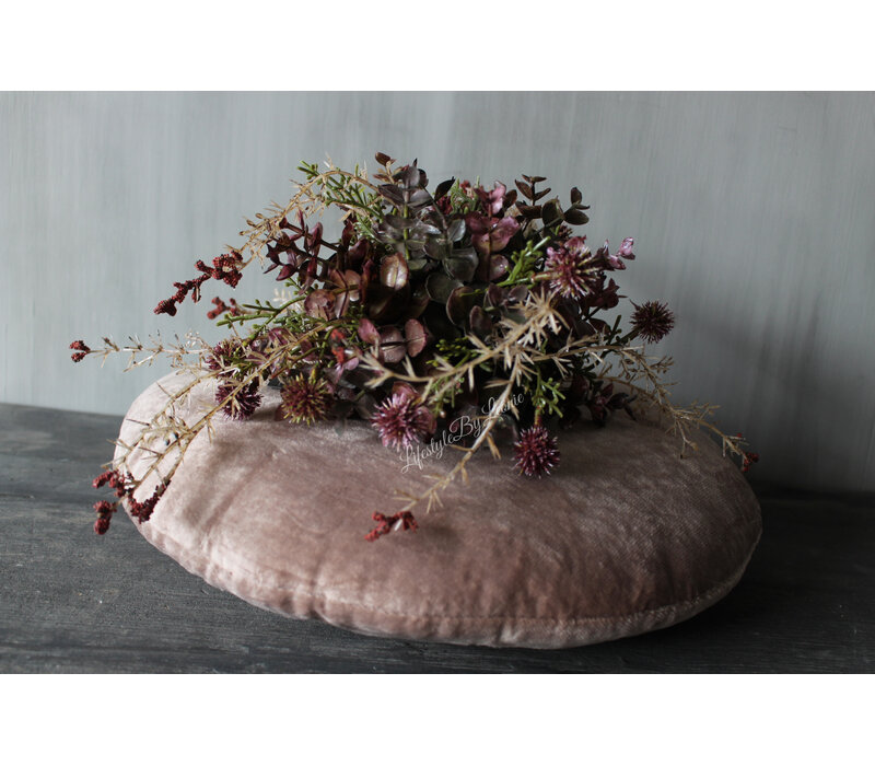Rond kussen Crystal Velvet taupe 38 cm