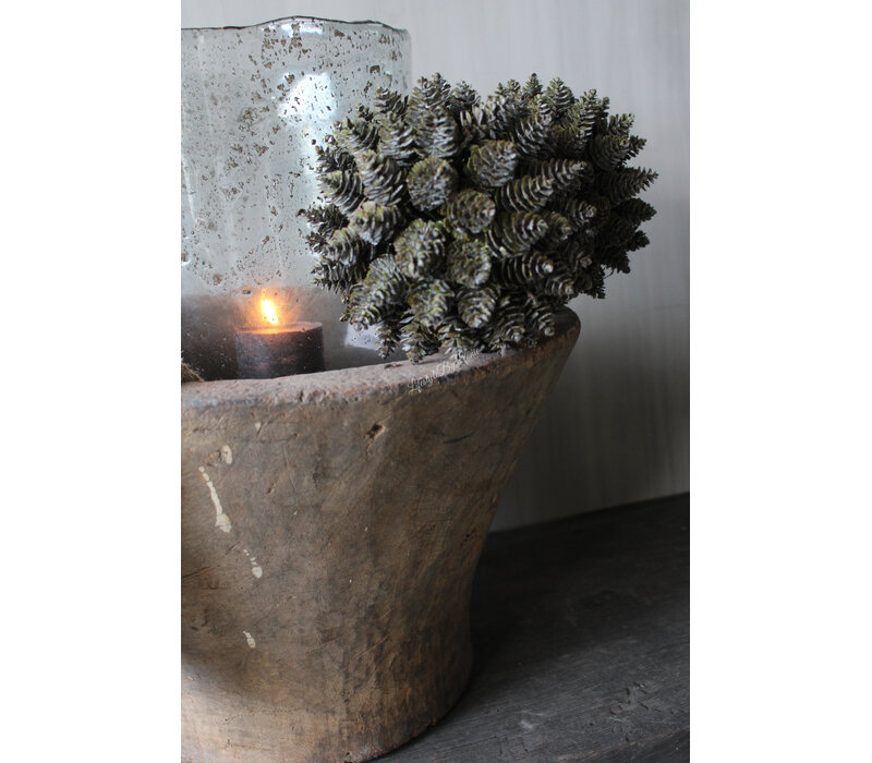 Namaak deco bol Dennenappel 16cm