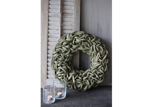 Krans coco slice Old green 55cm