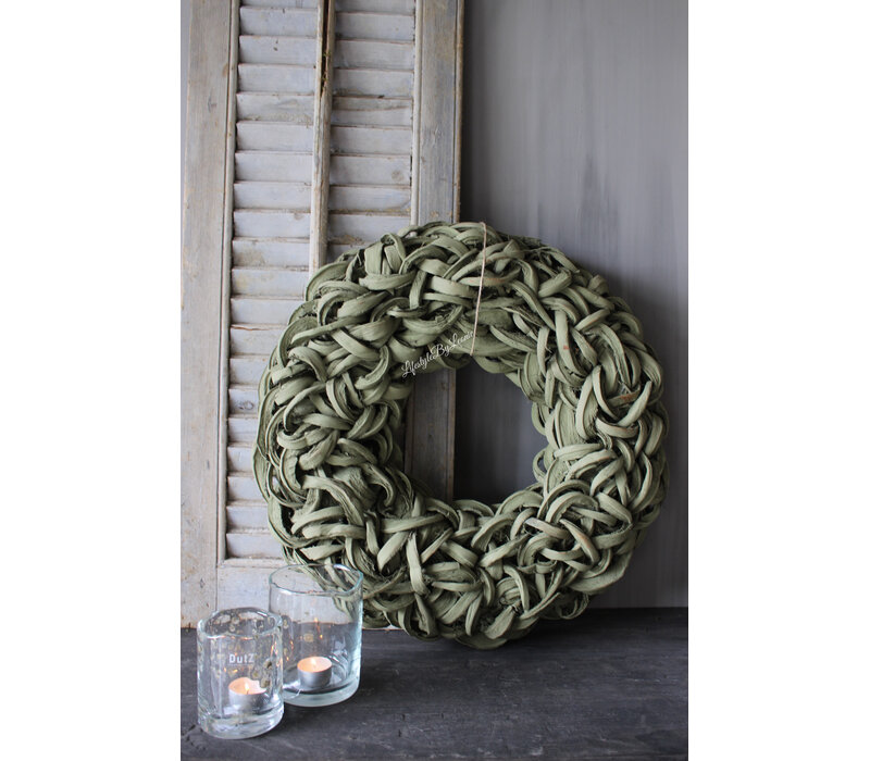 Krans coco slice Old green 55cm