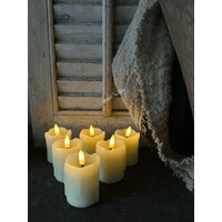Oplaadbare stompkaarsjes set van 6 - Creme