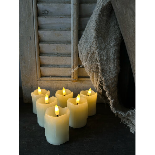 Oplaadbare stompkaarsjes set van 6 - Creme 