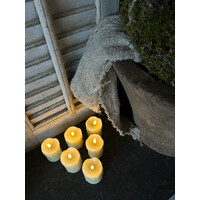 Oplaadbare stompkaarsjes set van 6 - Creme