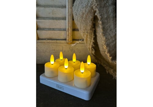 Oplaadbare waxinelichtjes set van 6 - Creme